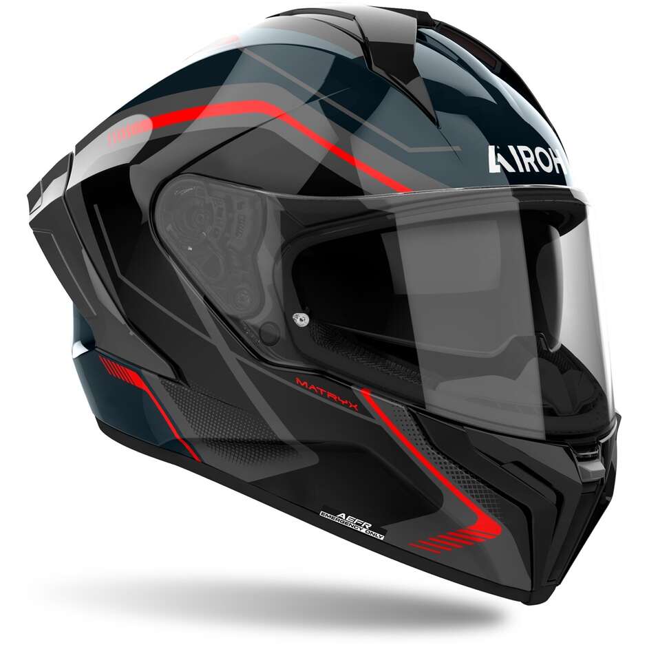 Airoh MATRYX WIDE Integral-Motorradhelm, glänzendes Rot