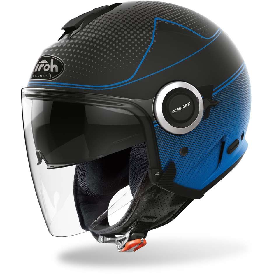 Airoh Motorcycle Helmet Double Visor Airoh HELIOS Map Blue Matt