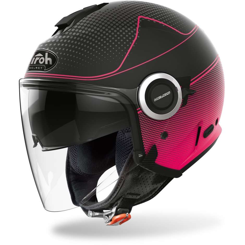 Airoh Motorcycle Helmet Double Visor Airoh HELIOS Map Pink Opaque