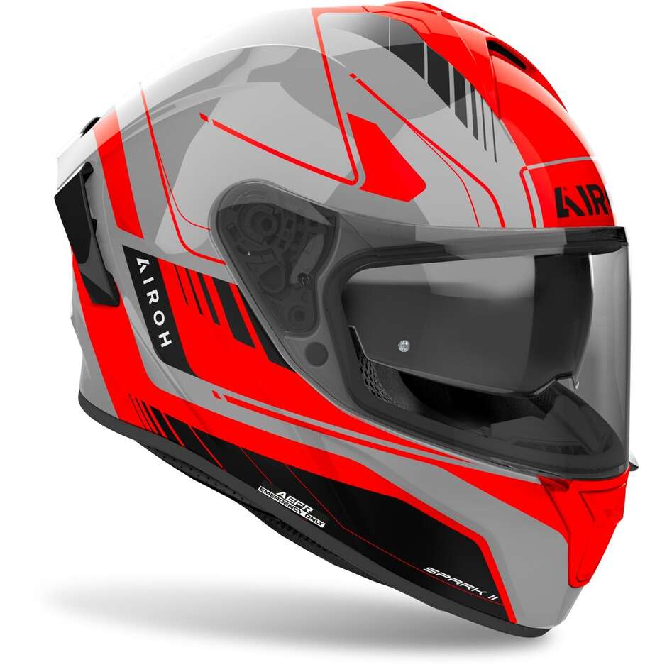 Airoh SPARK 2 CHRONO Integral-Motorradhelm, glänzendes Orange