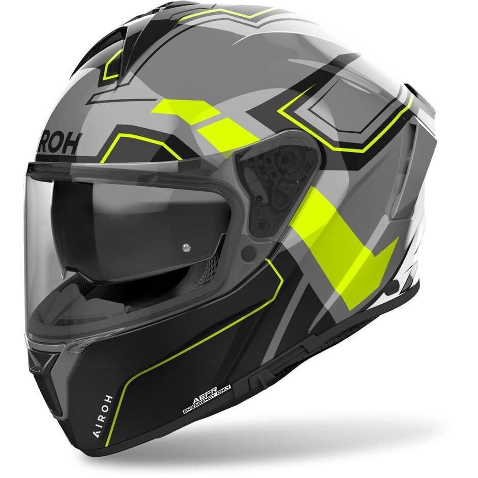 Airoh SPARK 2 DART Integral-Motorradhelm, glänzendes Gelb