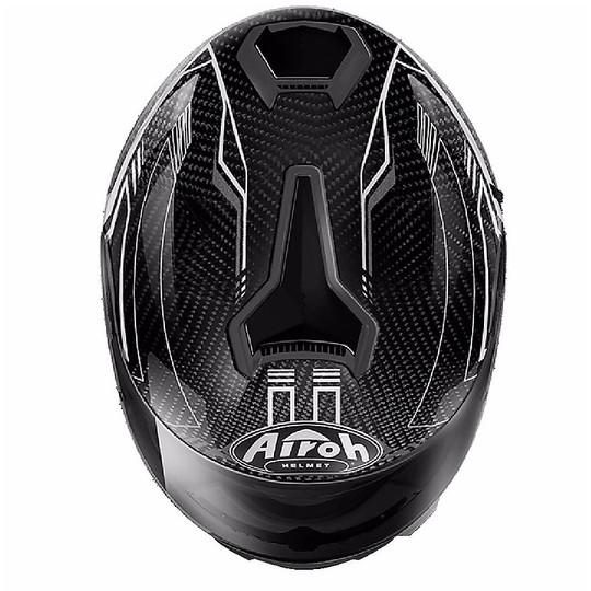 Airoh St 701 White Full Black Carbon Helmet