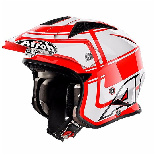 Airoh Trr S Wear Red White Motorcycle Trial Off Road Helmet