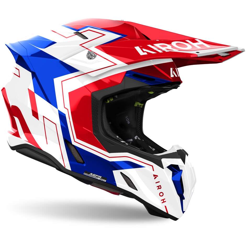 Airoh TWIST 3 DIZZY Cross Enduro Motorcycle Helmet Glossy Blue Red