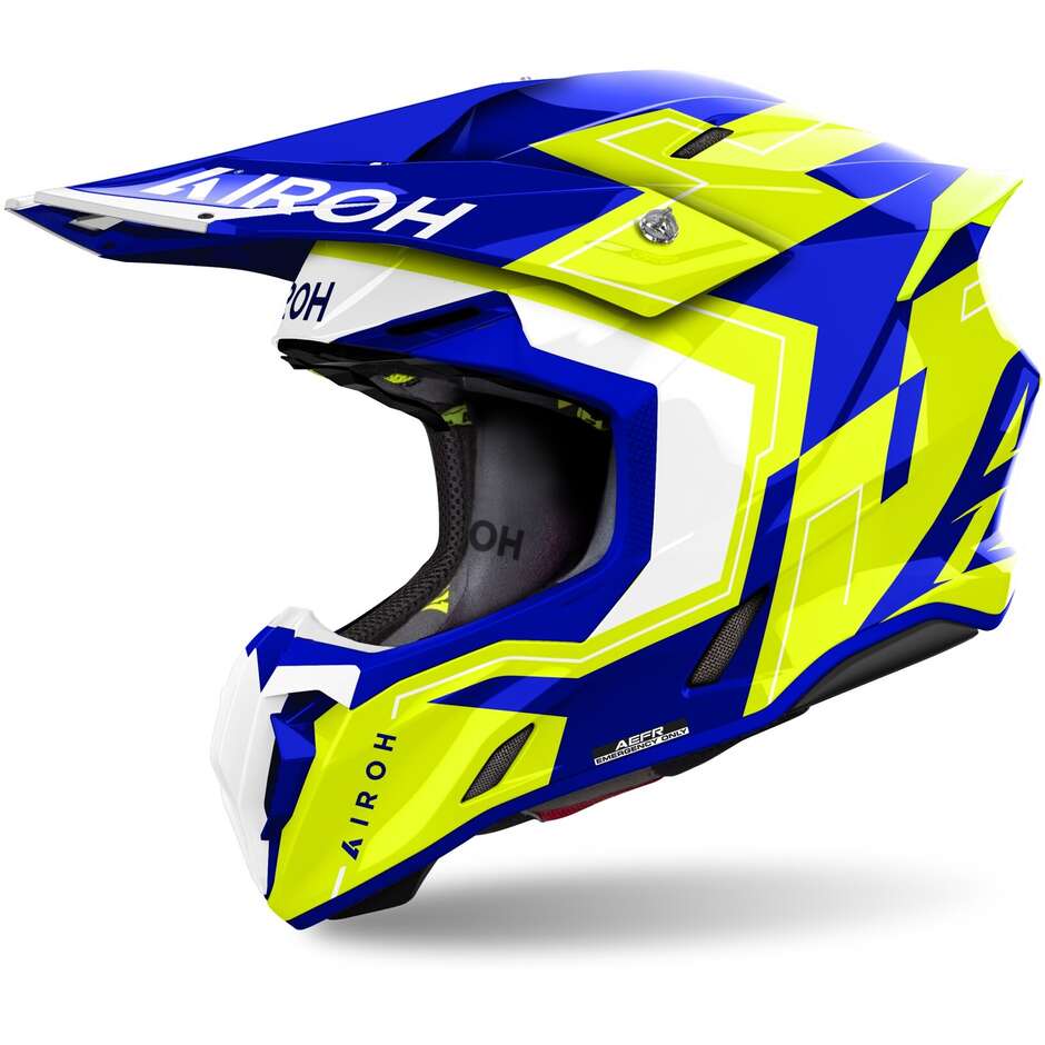 Airoh TWIST 3 DIZZY Cross Enduro Motorcycle Helmet Glossy Blue Yellow