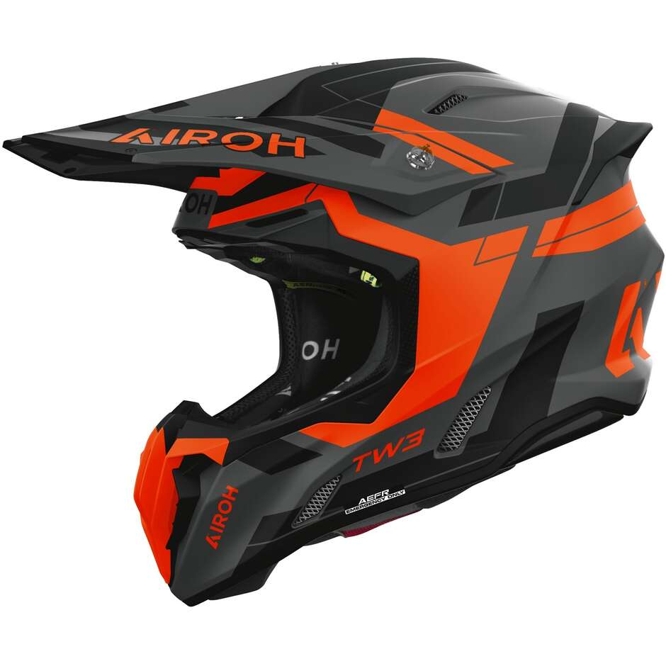 Airoh Twist 3 Dynasty Motocross Enduro Helmet, Matte Orange