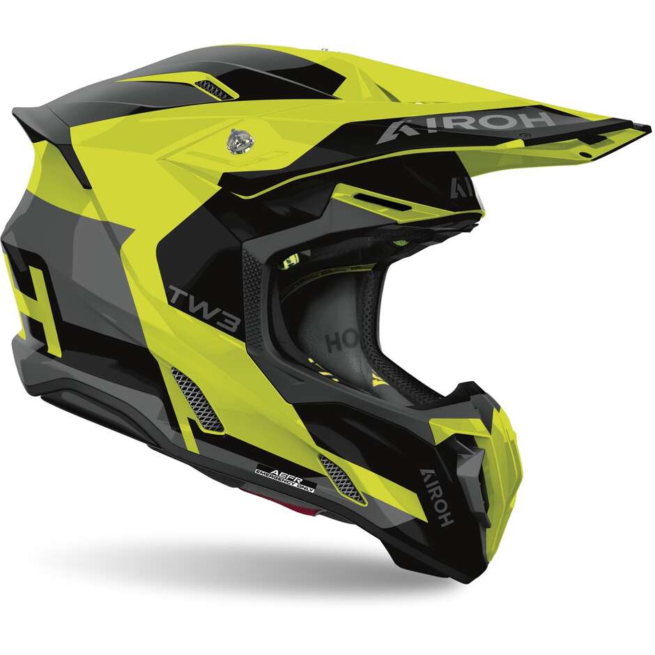 Airoh Twist 3 Fancy Motocross Enduro Helmet Gloss Yellow