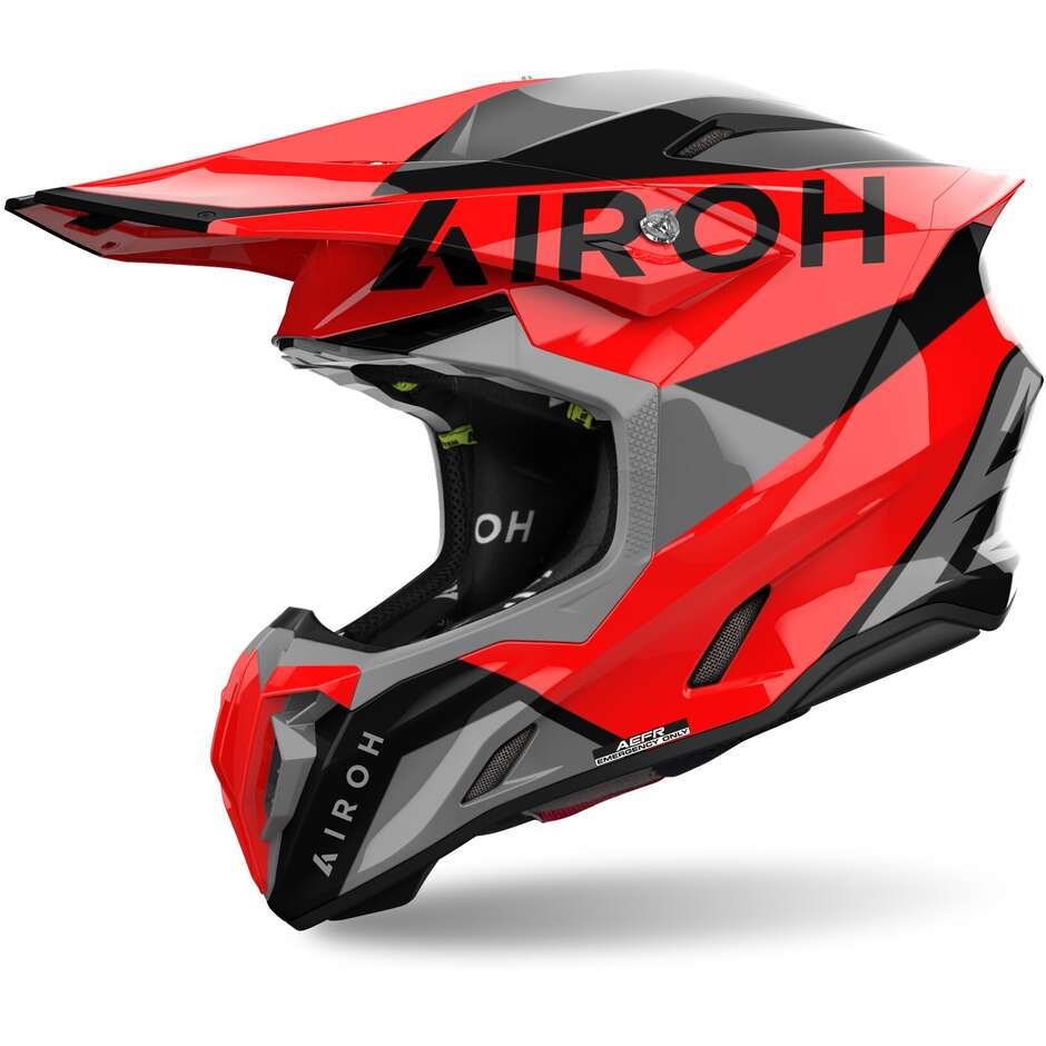 Airoh TWIST 3 KING Glossy Red Cross Enduro Motorcycle Helmet