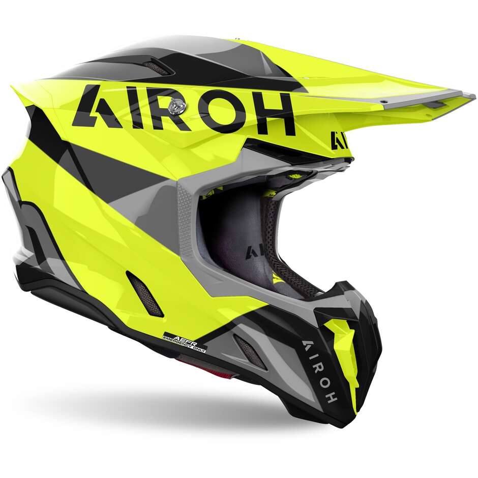 Airoh TWIST 3 KING Glossy Yellow Cross Enduro Motorcycle Helmet