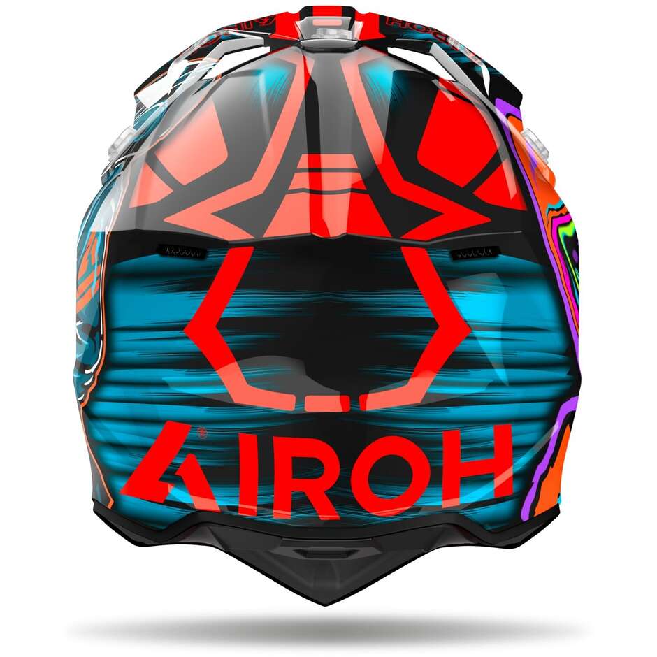 Airoh WRAAAP CYBER Orange Cross Enduro Motorcycle Helmet