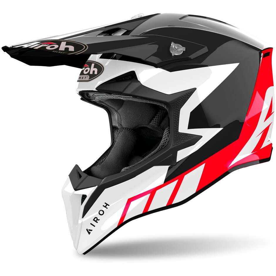 Airoh WRAAAP REALOADED Glossy Red Cross Enduro Motorcycle Helmet