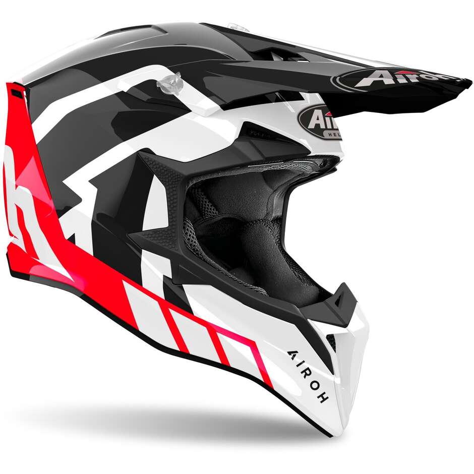 Airoh WRAAAP REALOADED Glossy Red Cross Enduro Motorcycle Helmet