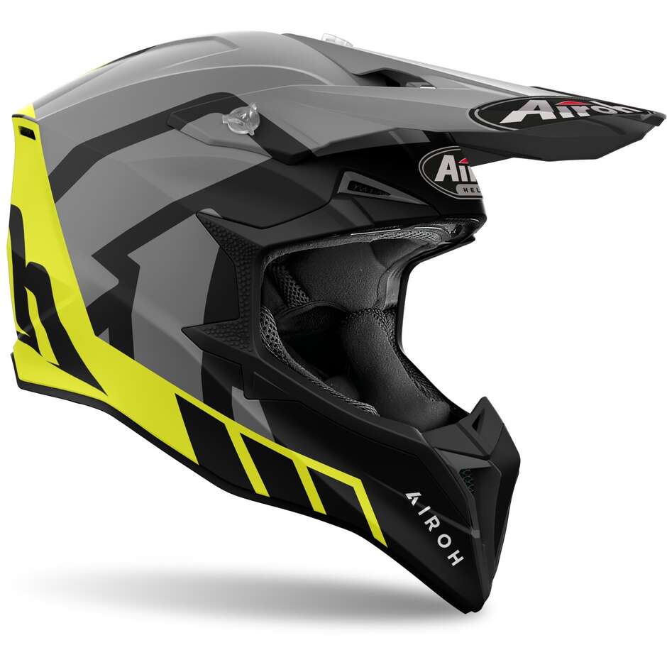 Airoh WRAAAP REALOADED Matt Yellow Cross Enduro Motorcycle Helmet