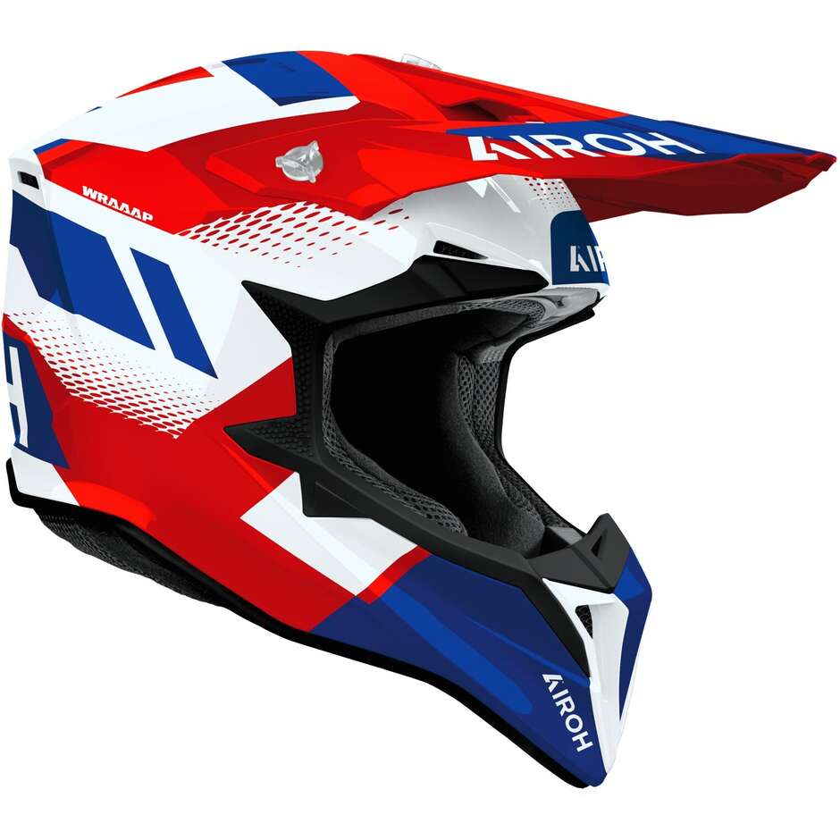 Airoh WRAAAP VISION Motocross Enduro Helmet Glossy Red Blue