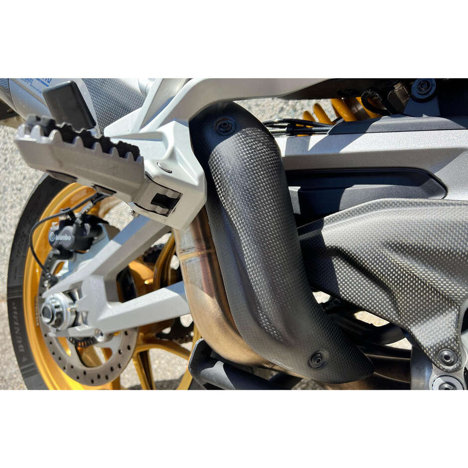Akrapovic Full System Ducati Multistrada V4 Collector Heat Shield - Carbon CNC Racing ZA902 Matte
