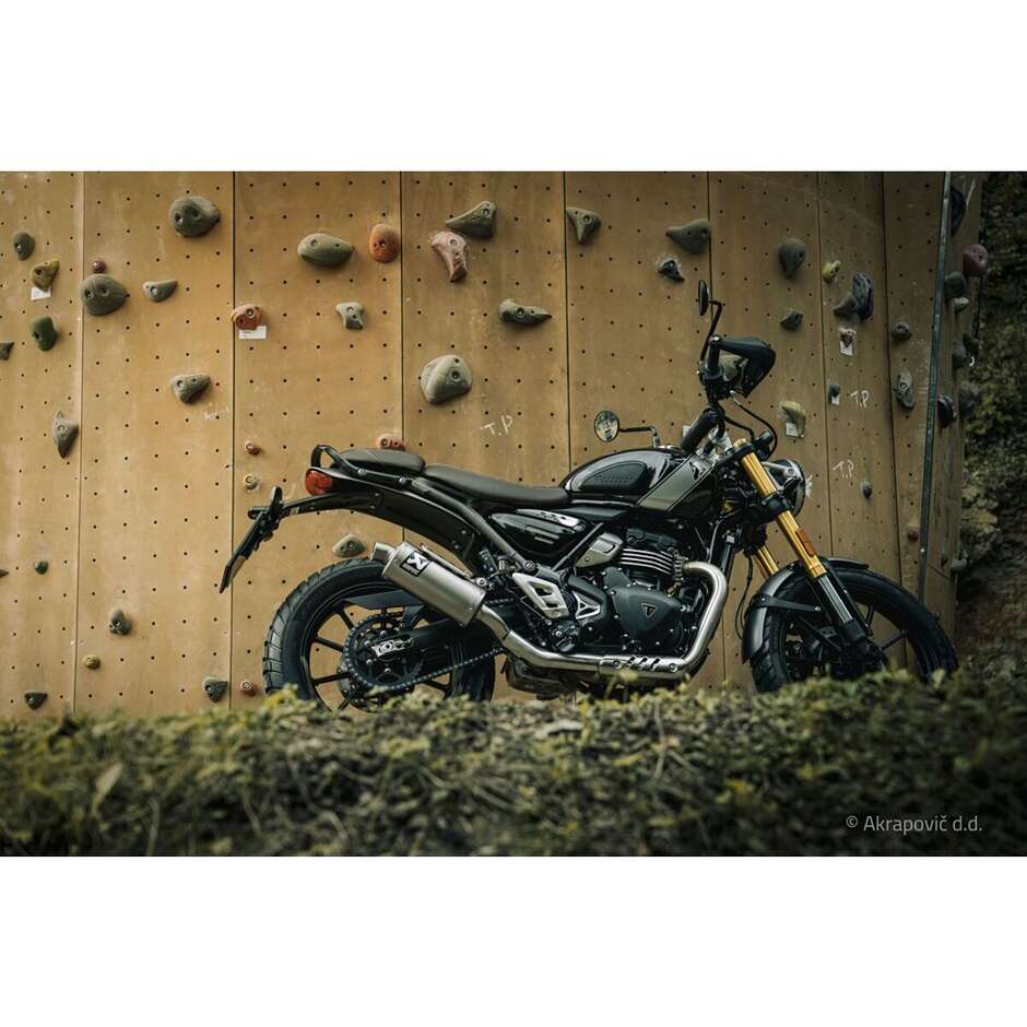 Akrapovic S-T4SO1-HDT Slip-On Exhaust for TRIUMPH Scrambler 400 X (24-26); Speed 400 (24-26)