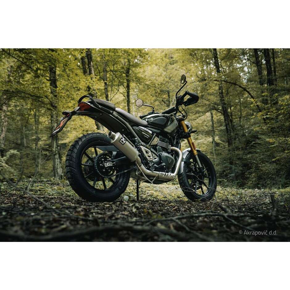 Akrapovic S-T4SO1-HDT Slip-On Exhaust for TRIUMPH Scrambler 400 X (24-26); Speed 400 (24-26)