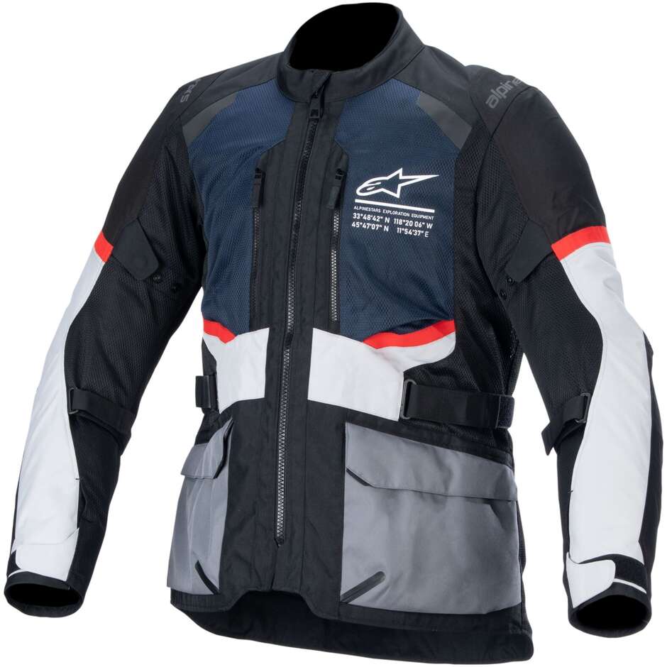 Alpinestars ANDES AIR DRYSTAR Motorcycle Jacket Blue Black Ice Grey