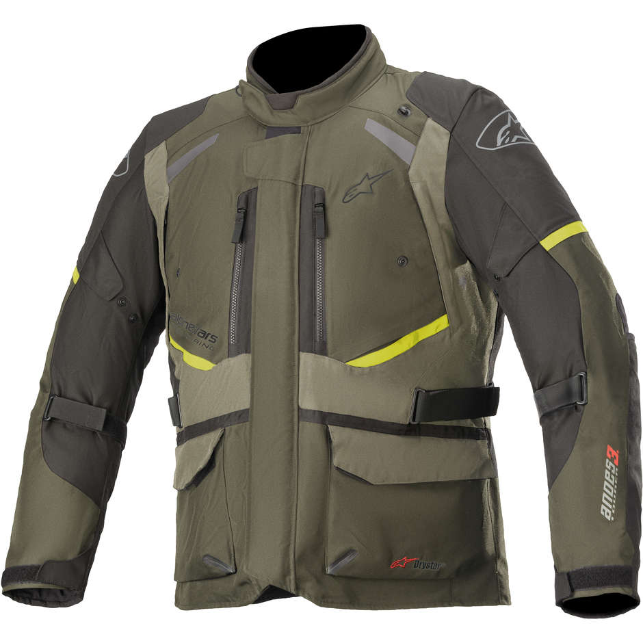 Alpinestars ANDES v3 Drystar Fabric Motorcycle Jacket Green Military Forest