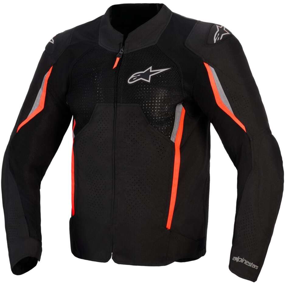 Alpinestars AST V3 AIR Motorcycle Jacket Black Dark Grey Fluorescent Red