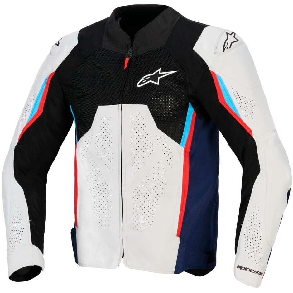 Alpinestars AST V3 AIR Motorcycle Jacket Silver Deep Blue Bright Red