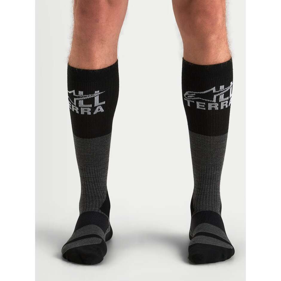 Alpinestars AT 8 Merino-Socken Dunkelgrau Schwarz Motorradsocken