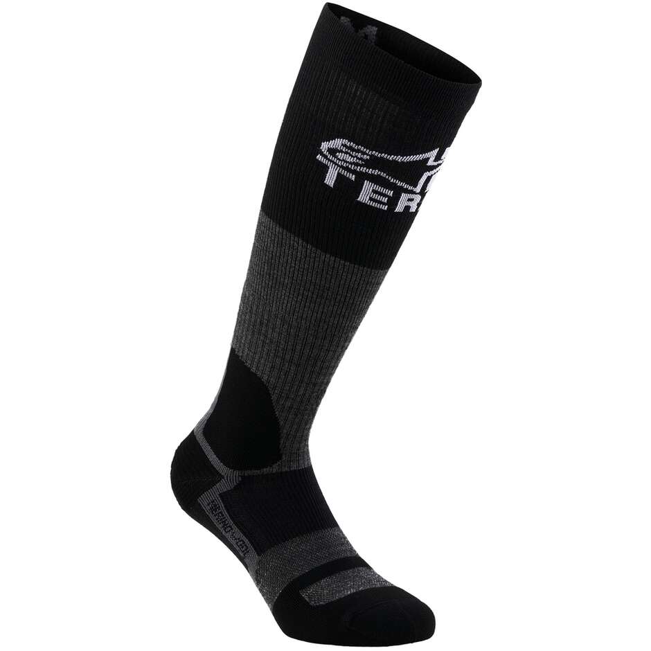 Alpinestars AT 8 MERINO SOCKS Dark Grey Black Motorcycle Socks