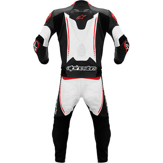 Alpinestars ATEM COMBI LEATHER SUIT Combinaison de moto en cuir divisible Noir Blanc Rouge