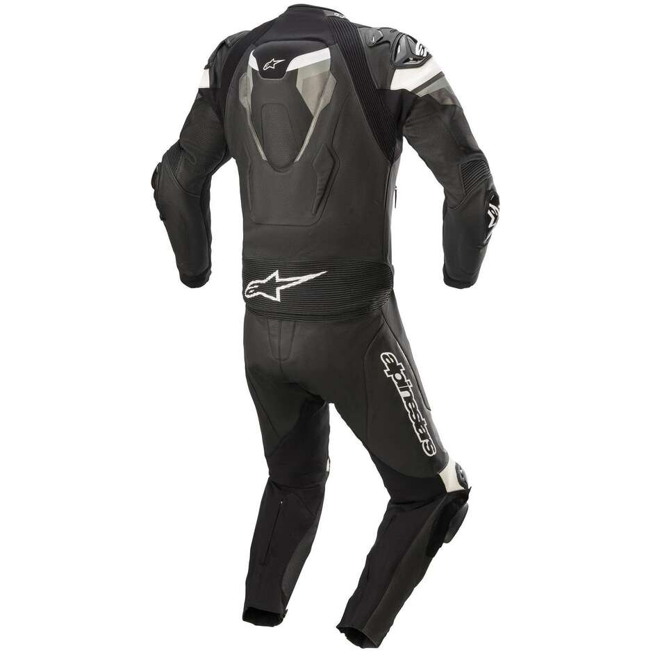 Alpinestars ATEM V4 LEATHER SUIT 2 PC Divisible Motorcycle Suit White Gray Black