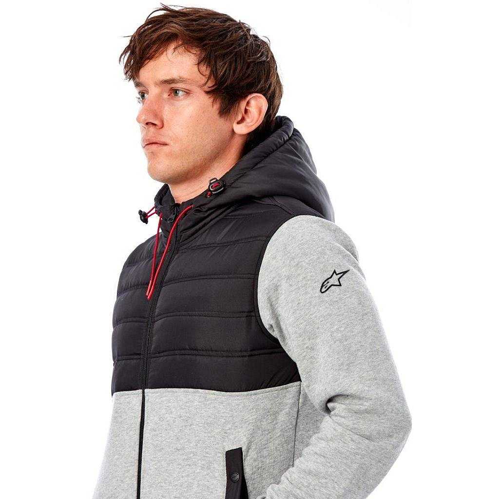 Alpinestars BESTIE QUILTED HYBRID Sweat Capuche Gris Chin Vente