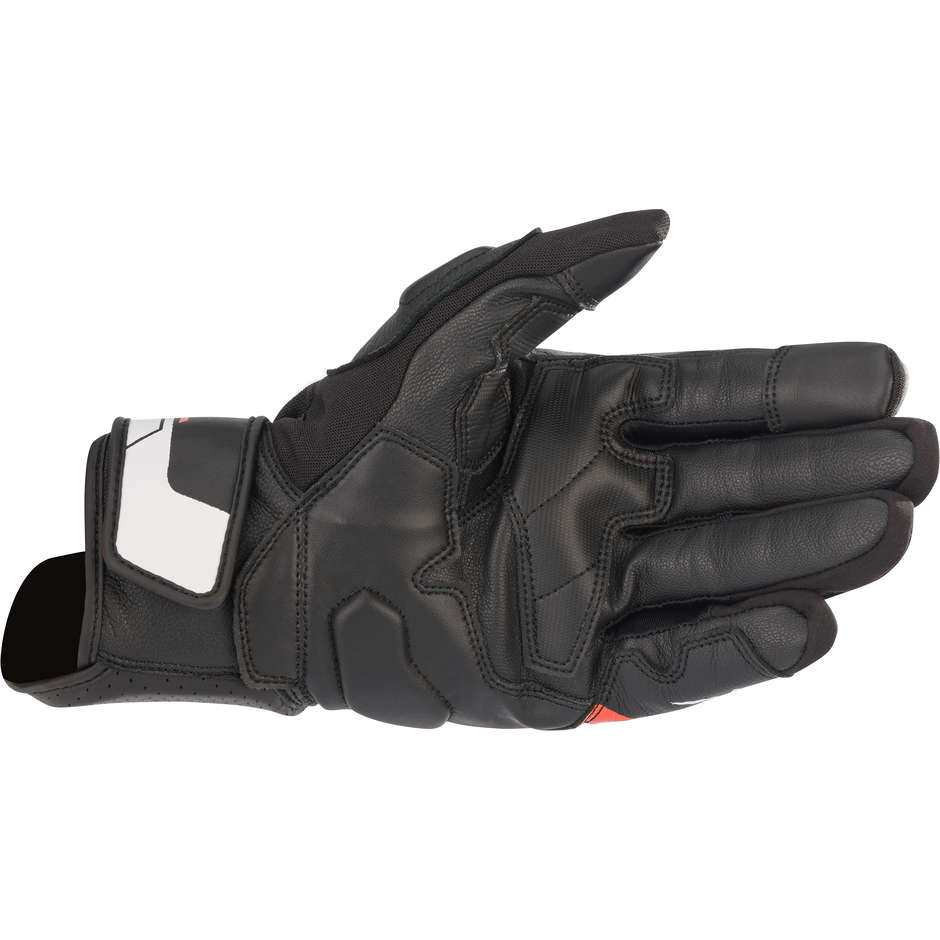 Alpinestars BOOSTER V2 Black White Leather Motorcycle Gloves