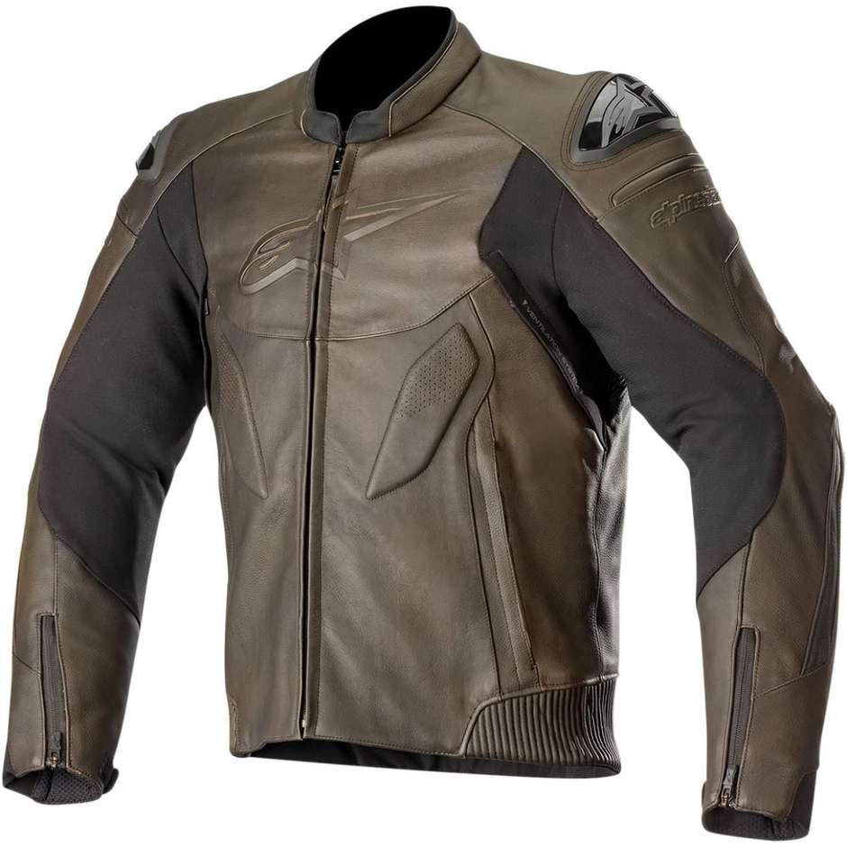 Alpinestars CALIBER Brown Leather Motorcycle Jacket