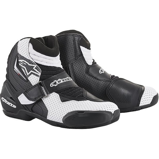 Alpinestars Certified Perforated Motorcycle Boot SMX-1 R Vented Black White