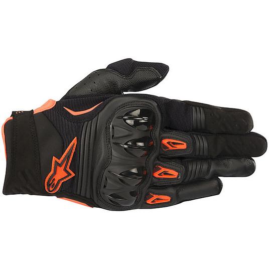 Alpinestars Cross Enduro Motorcycle Gloves with Orange / Black Megawatt Protections