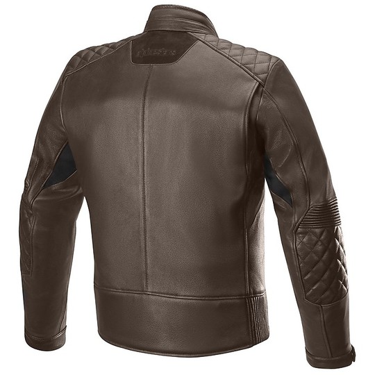 Alpinestars Custom Leather Motorcycle Jacket HOXTON v2 Brown