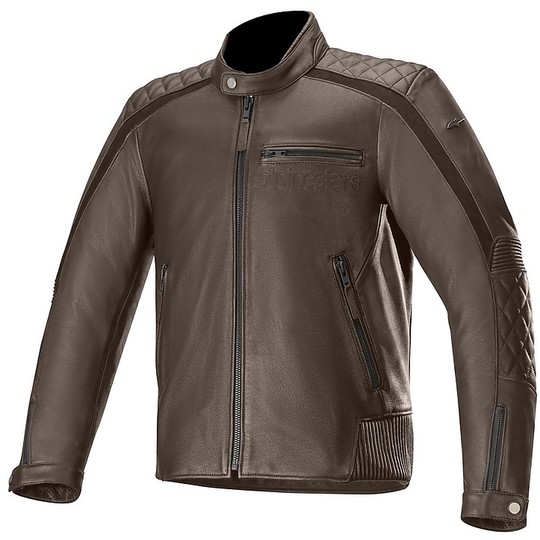 Alpinestars Custom Leather Motorcycle Jacket HOXTON v2 Brown