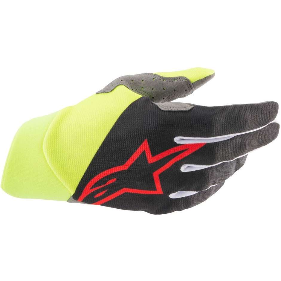 Alpinestars DUNE Cross Enduro Motorcycle Gloves Yellow Fluo Red