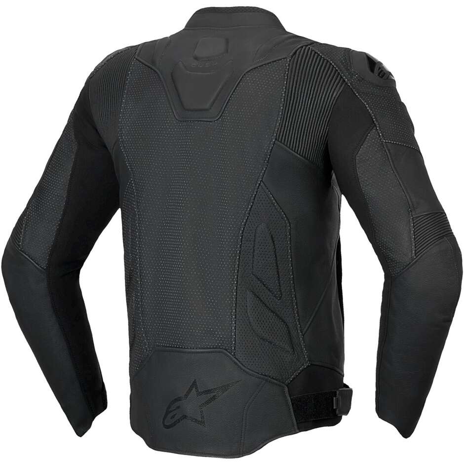 Alpinestars DUSK AIRFLOW Leather Motorcycle Jacket Black Black