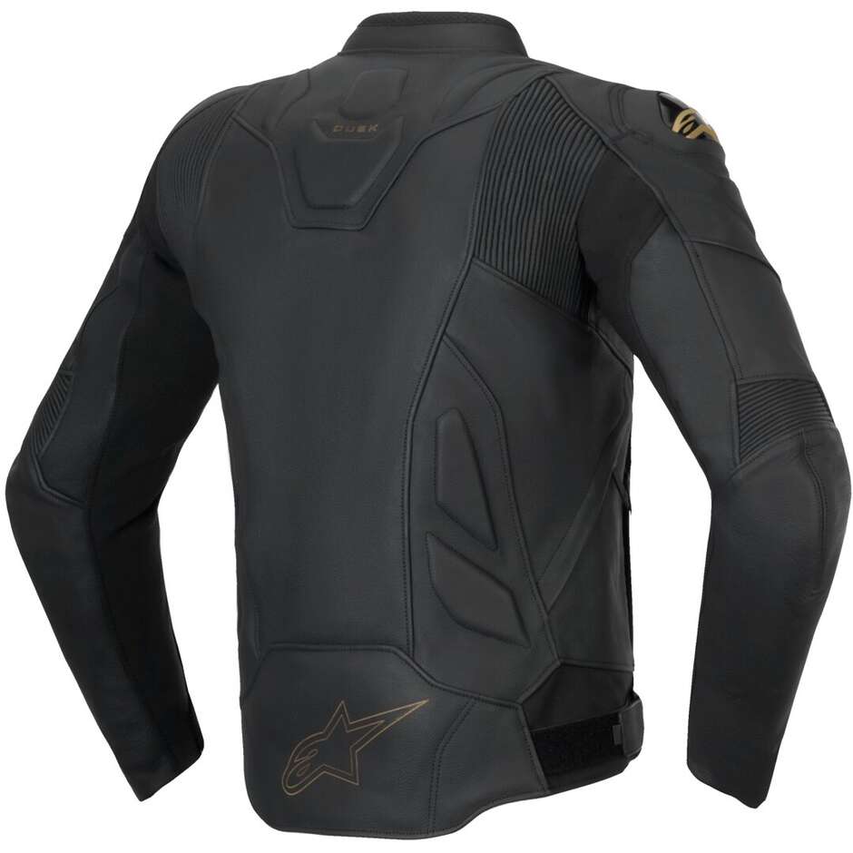 Alpinestars DUSK Leather Motorcycle Jacket Black LASER