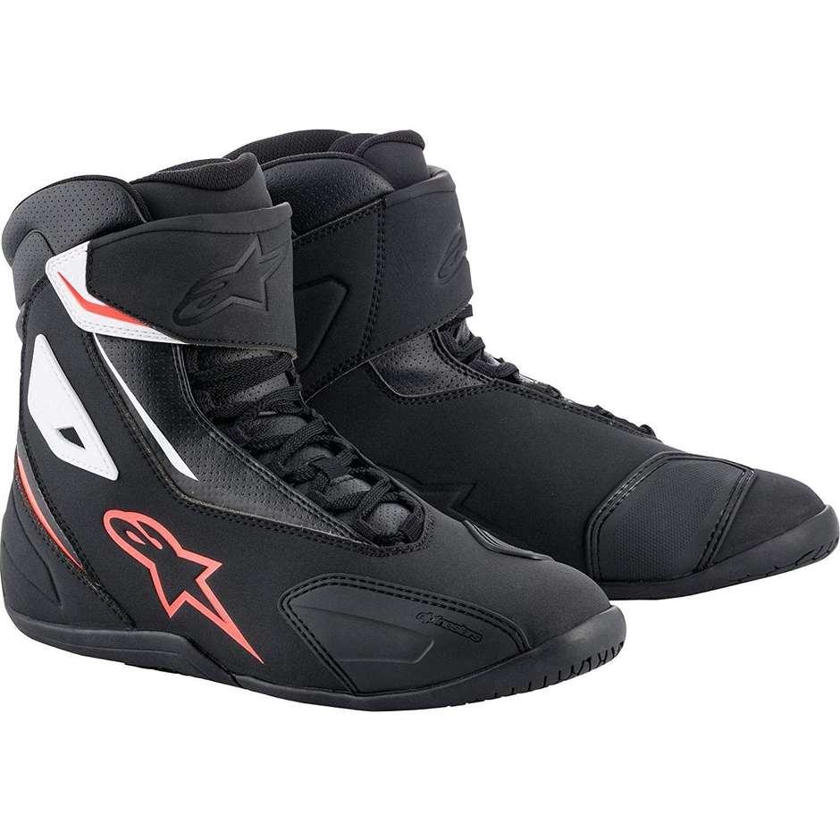 Alpinestars FASTBACK-2 certified Motorcycle Shoes Black White Red Fluo