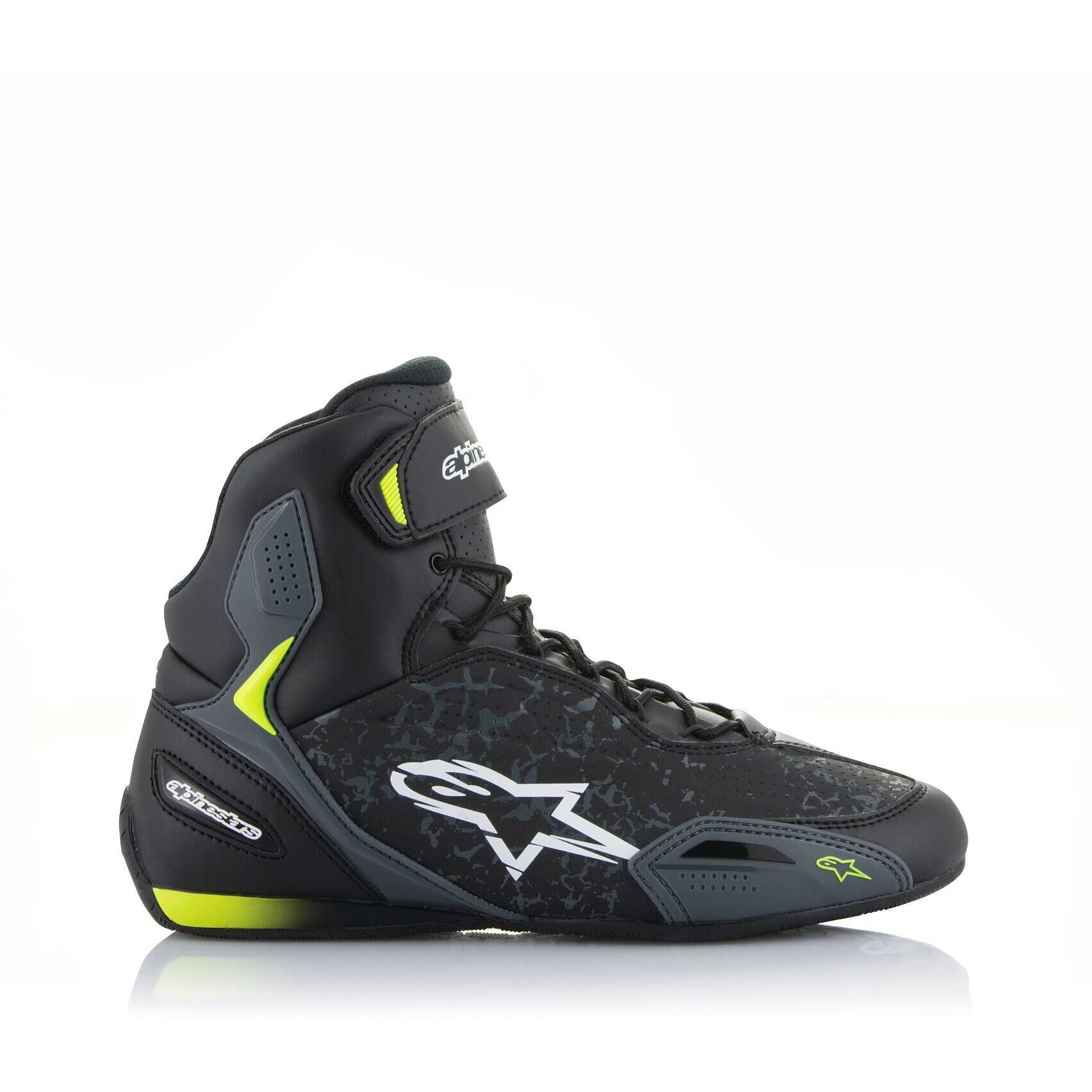 Alpinestars FASTER-3 Motorcycle Shoes Black Yellow Fluo For 