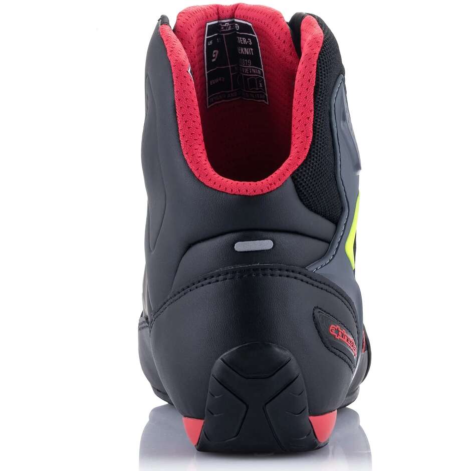 Alpinestars FASTER-3 RIDEKNIT SHOES Chaussures Moto Fluo Jaune Rouge Noir