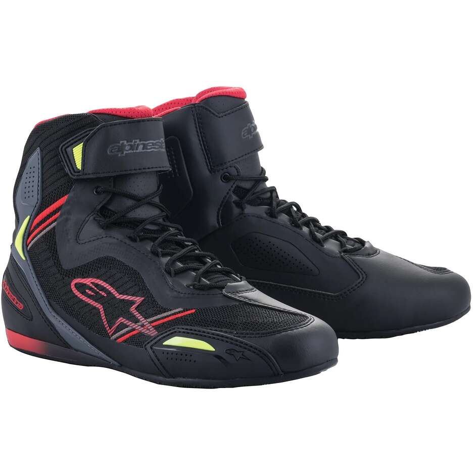 Alpinestars FASTER-3 RIDEKNIT SHOES Motorcycle Shoes Fluo Yellow Red Black