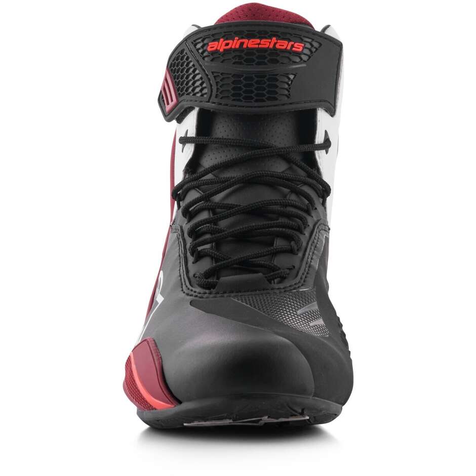 Alpinestars FASTER-4 Motorcycle Shoes Black White Dark Red
