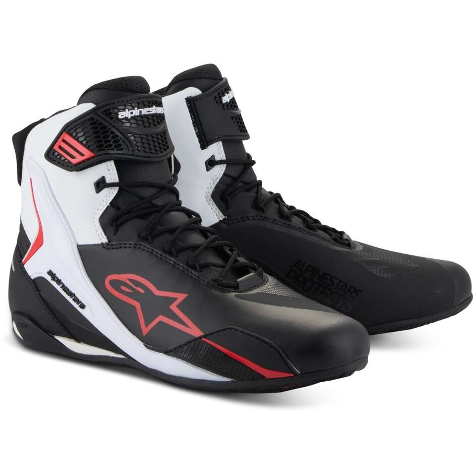 Alpinestars FASTER-4 Motorcycle Shoes Black White Red