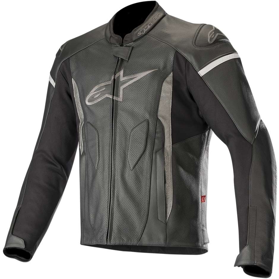 Alpinestars FASTER AIRFLOW Black Perforated Leather Motorcycle Jacket