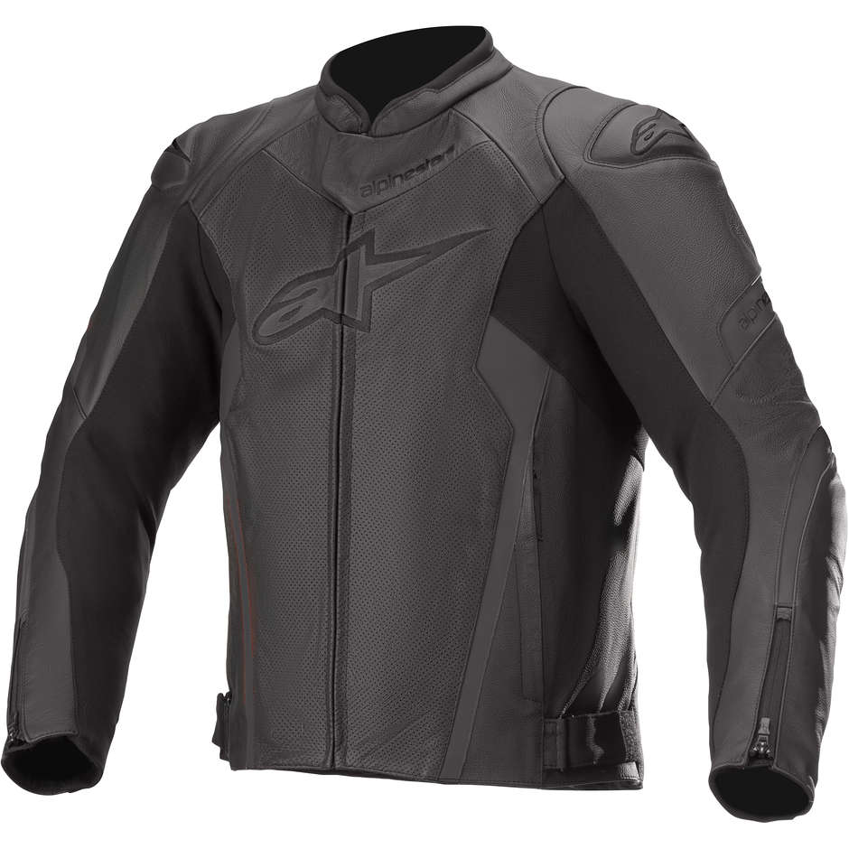 Alpinestars FASTER V2 AIRFLOW Black Leather Motorcycle Jacket