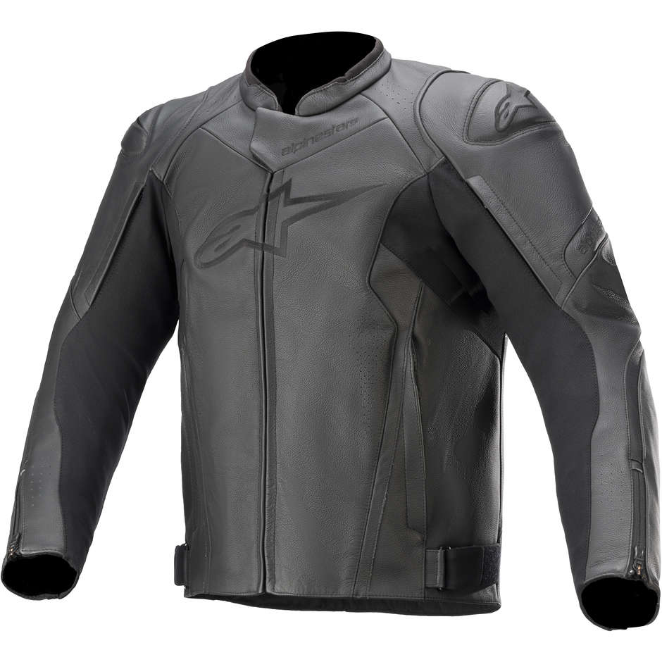 Alpinestars FASTER v2 Black Leather Motorcycle Jacket