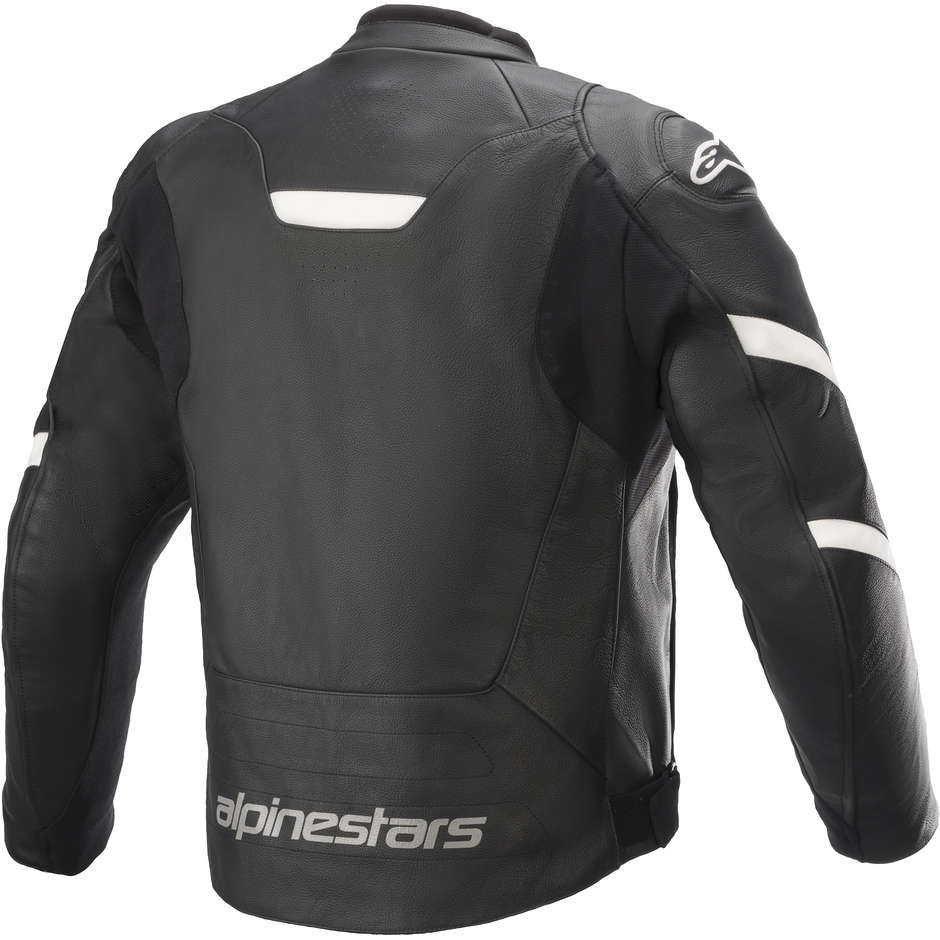 Alpinestars FASTER v2 Leather Motorcycle Jacket Black White