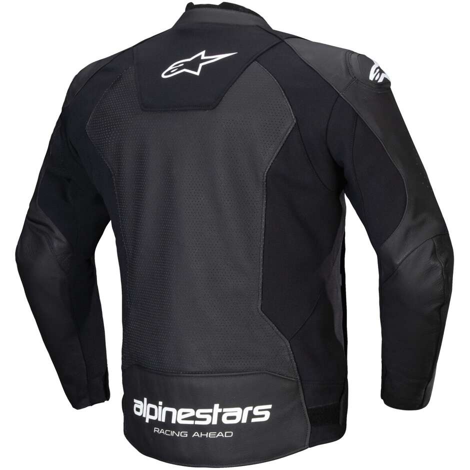 Alpinestars FASTER V3 AIRFLOW Leather Motorcycle Jacket Black White